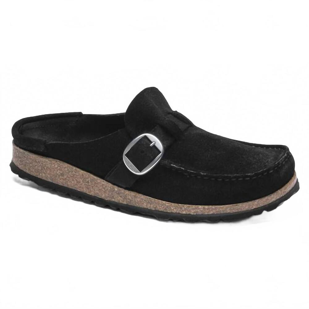 NEW BIRKENSTOCK women's buckley leather clog in black
